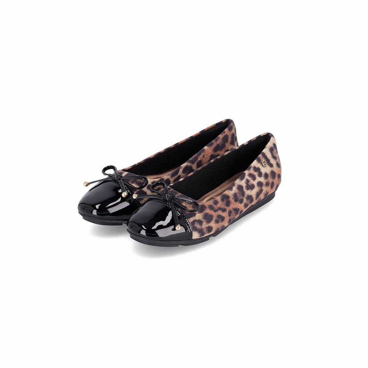 Ballerina Mujer Negro/Animal Print Michelle 02 Piccadilly-1