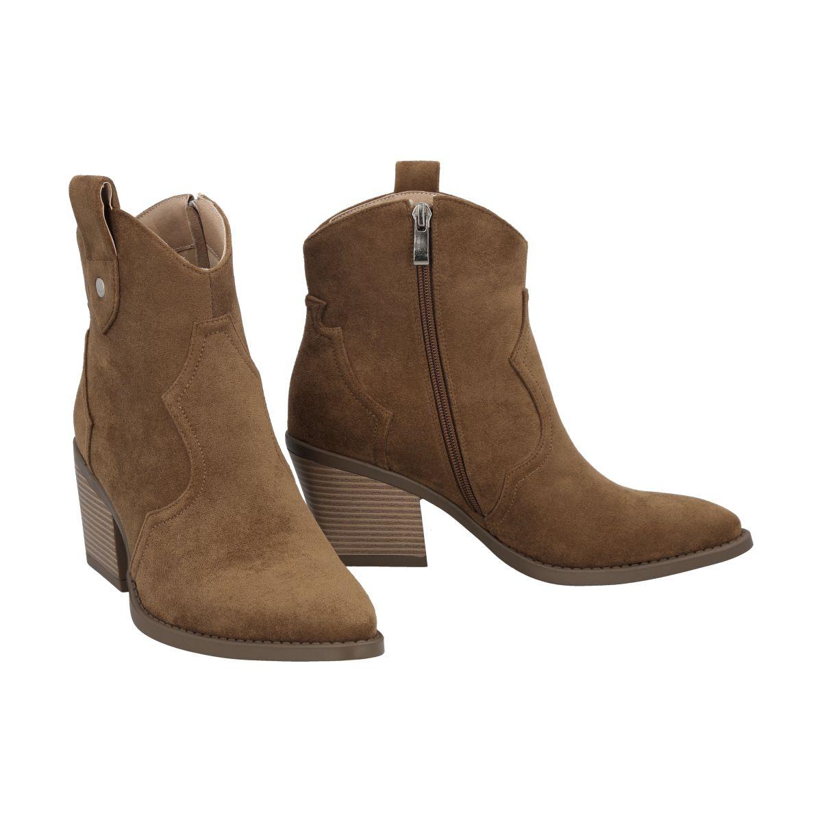 Botín Mujer Camel Valentina Police-2