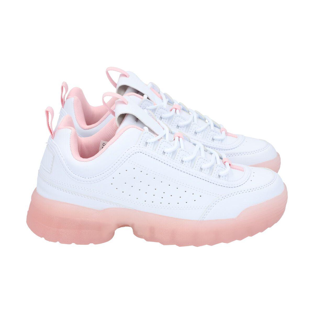 Zapatilla  Mujer Blanco/Rosa Amalia Police-2