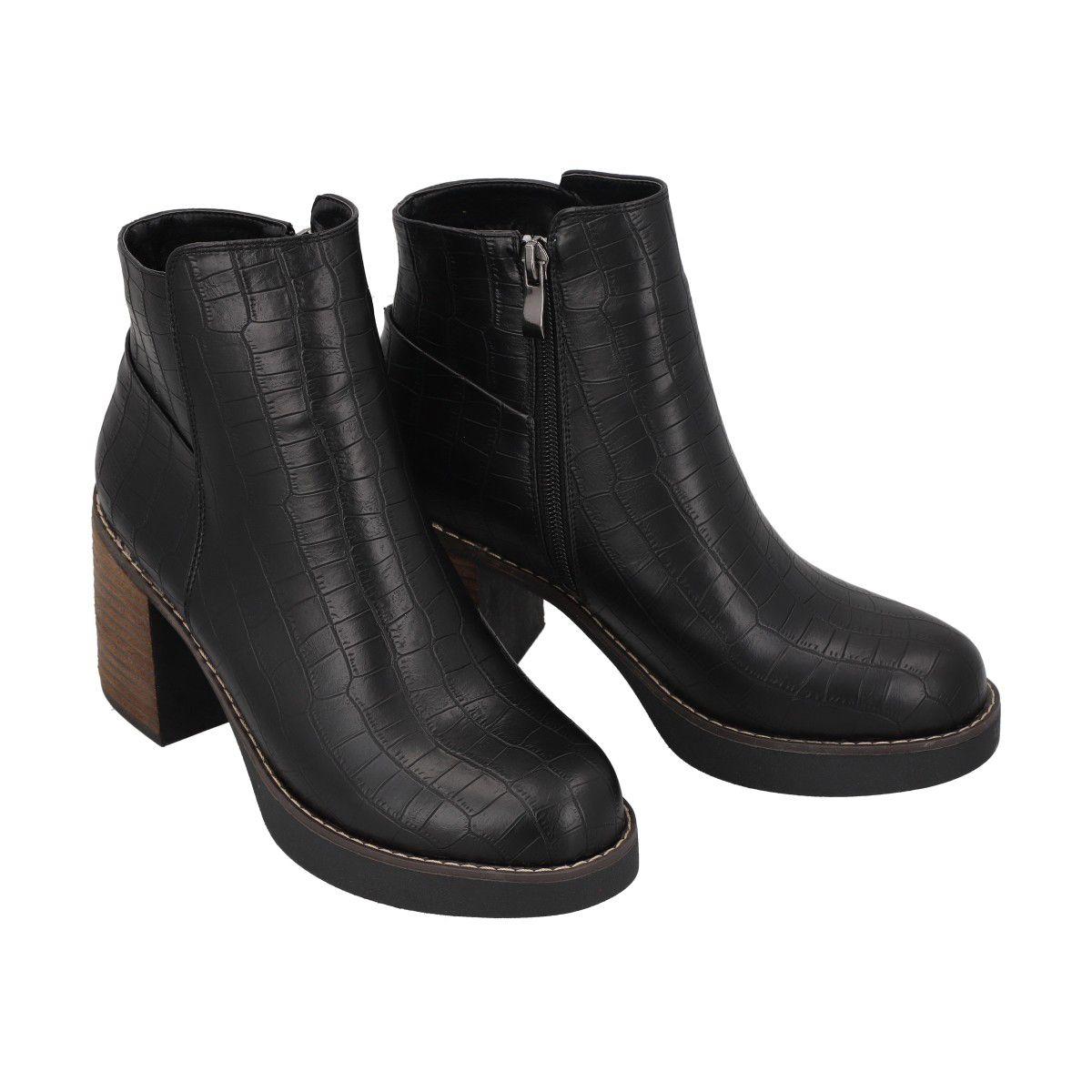 Botin Mujer Negro Zaxy Police-1