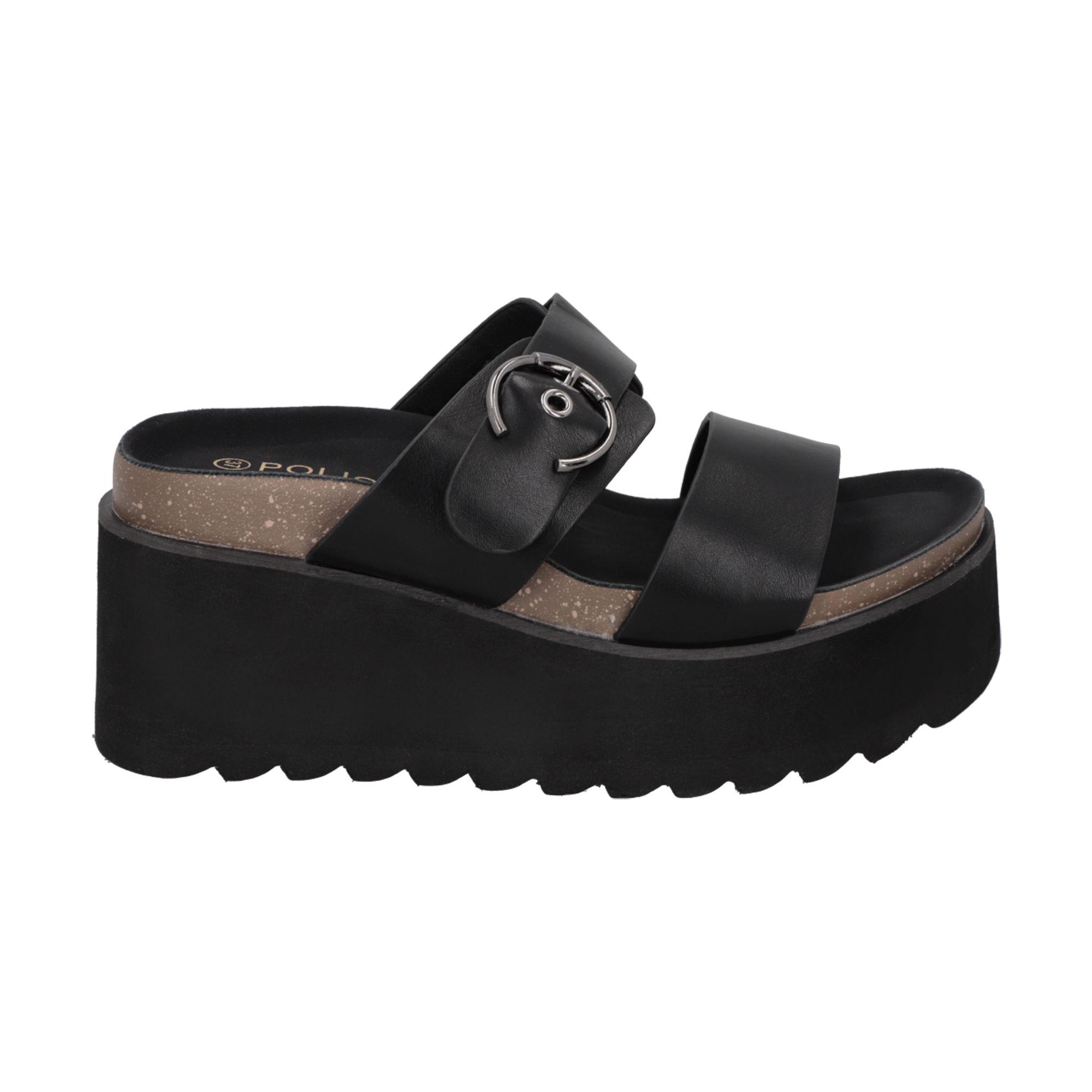 Sandalia Mujer Negro Nora Police-0