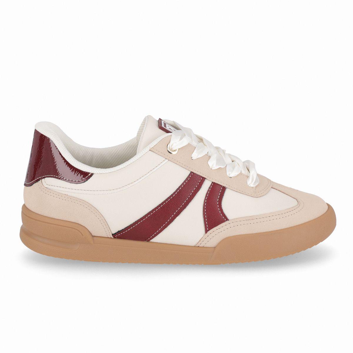 Zapatilla Mujer Beige/Burdeo Caroline Piccadilly-0