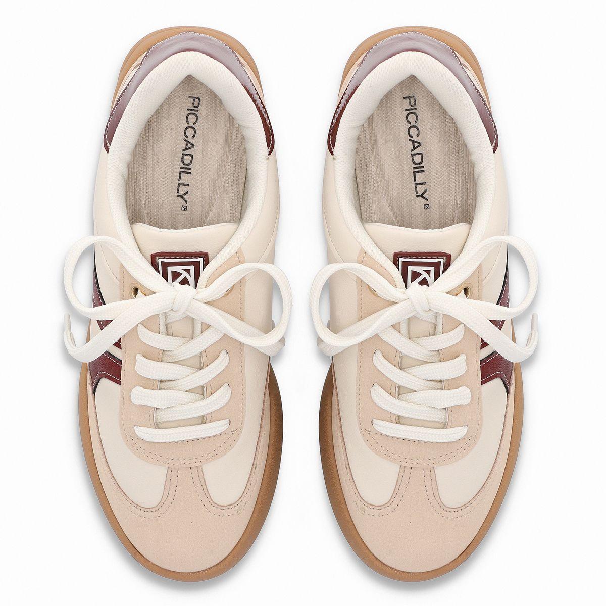 Zapatilla Mujer Beige/Burdeo Caroline Piccadilly-1