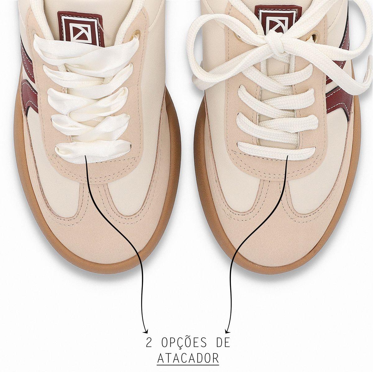 Zapatilla Mujer Beige/Burdeo Caroline Piccadilly-2