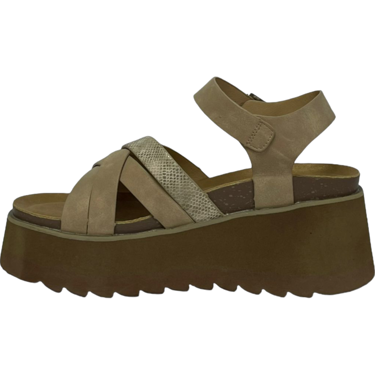 Sandalia Mujer Beige/Dorado Paz Detogni-3