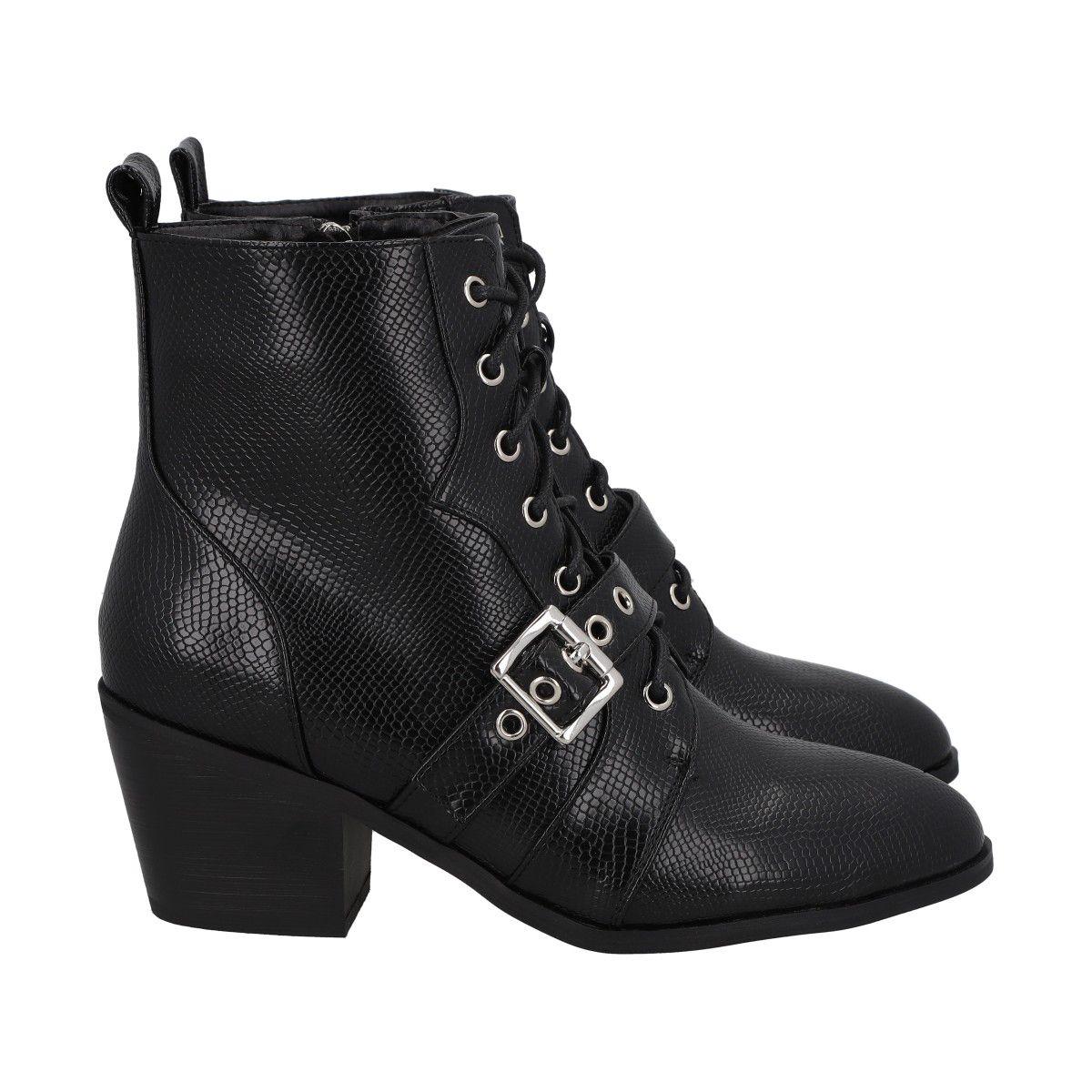 Botin Mujer Negro Lezzard Police-2