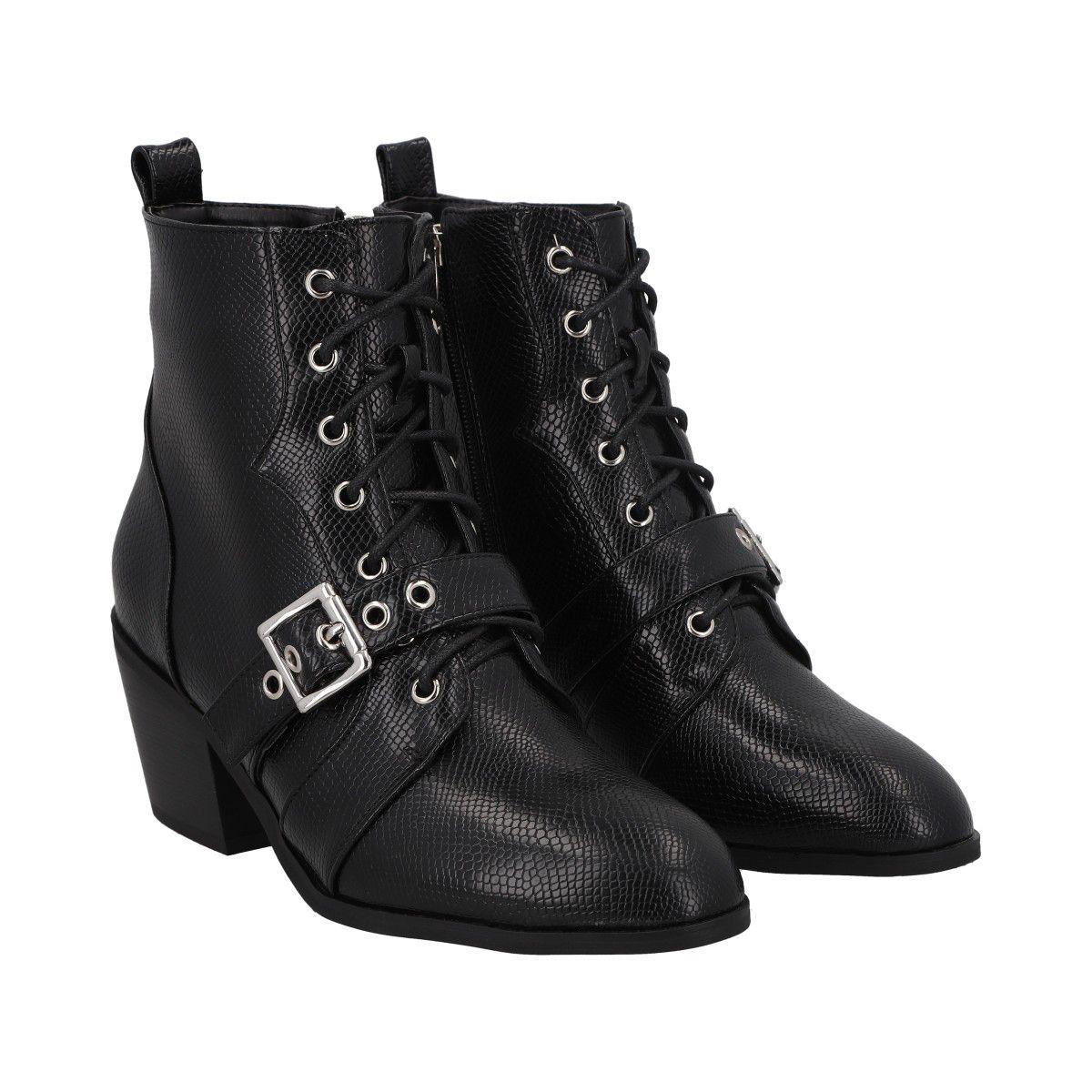 Botin Mujer Negro Lezzard Police-3