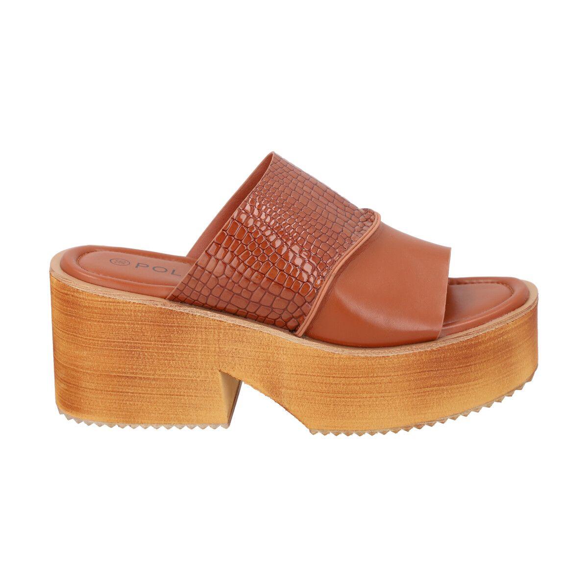 Sandalia Mujer Café July Crocco Police-3