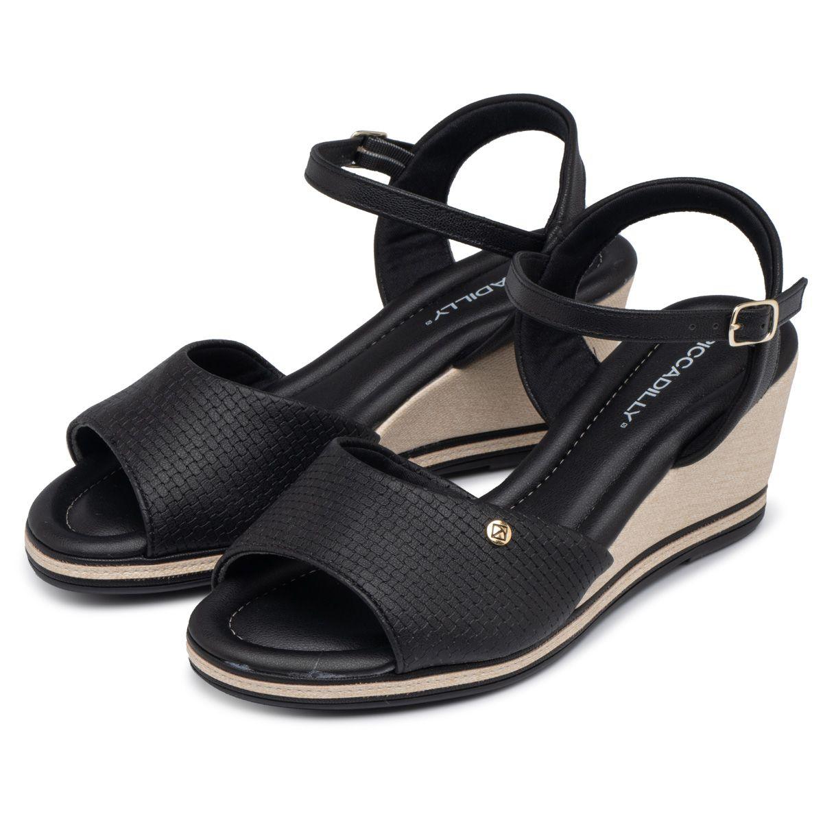 Sandalia Mujer Anabela Alice Negro/Almendra Piccadilly-1