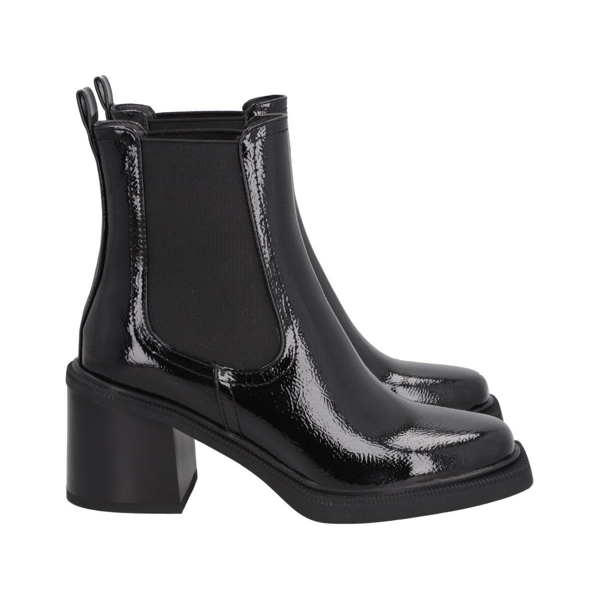 Botin Mujer Negro Gloss Police-2