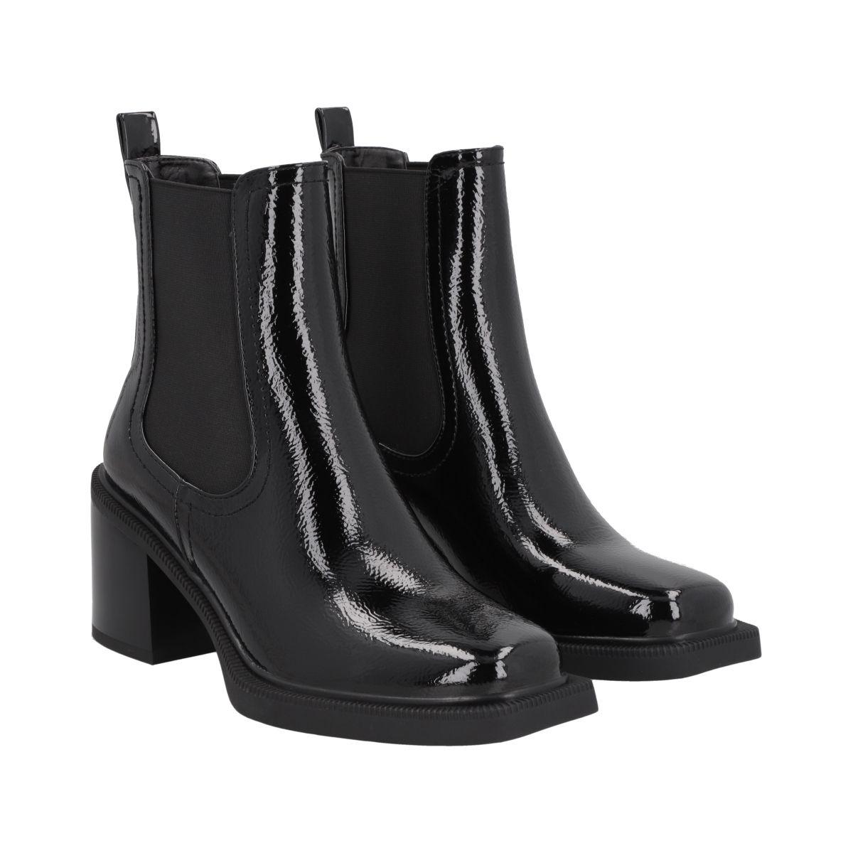 Botin Mujer Negro Gloss Police-4
