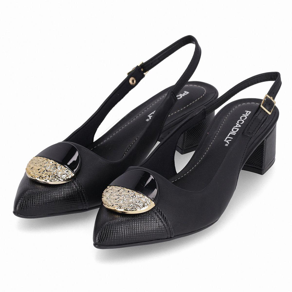 Zapato Mujer Negro/Dorado Taci 80 Piccadilly-2