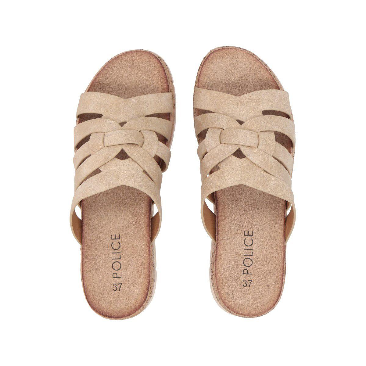 Sandalia Mujer Camel Valentina Police-1