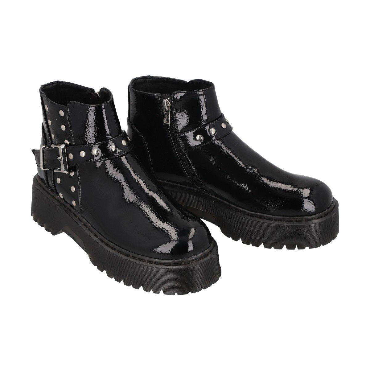 Botin Mujer Negro Rob 53  Police-1