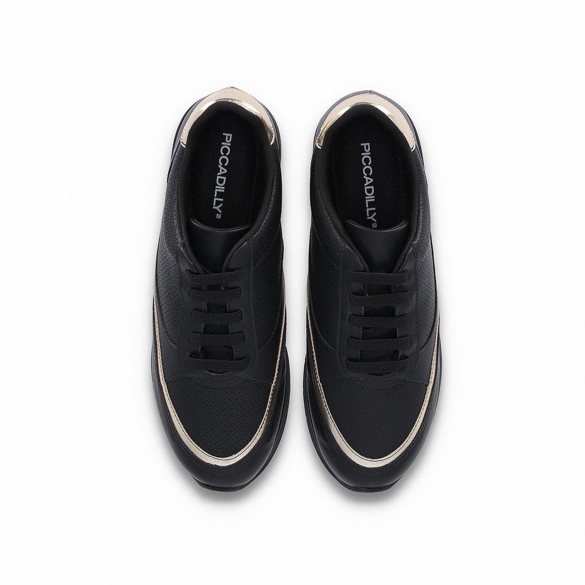 Zapatilla Mujer Negro/Dorado Jessica Piccadilly-2