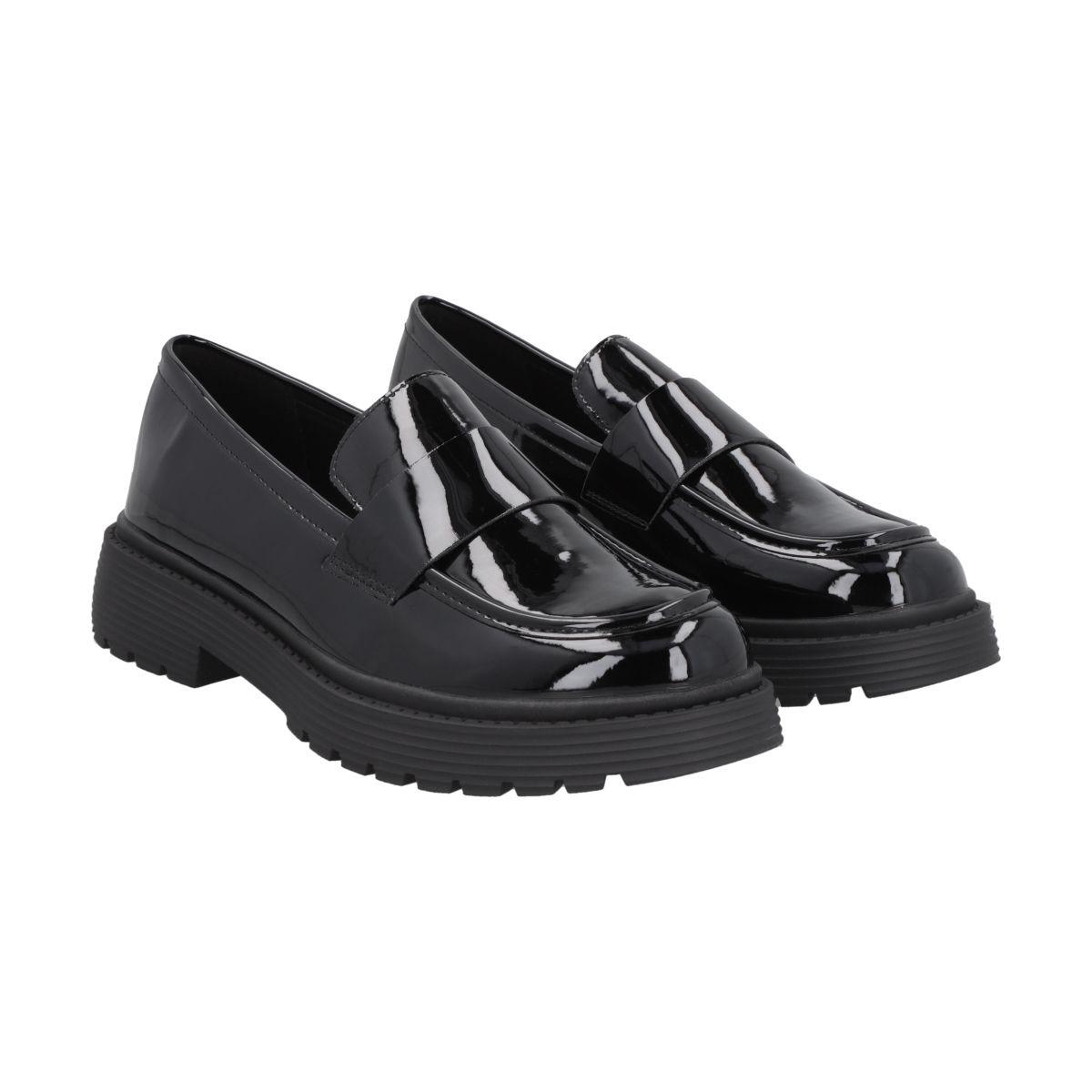 Mocasín Mujer Negro Plataforma Glossy Police-4