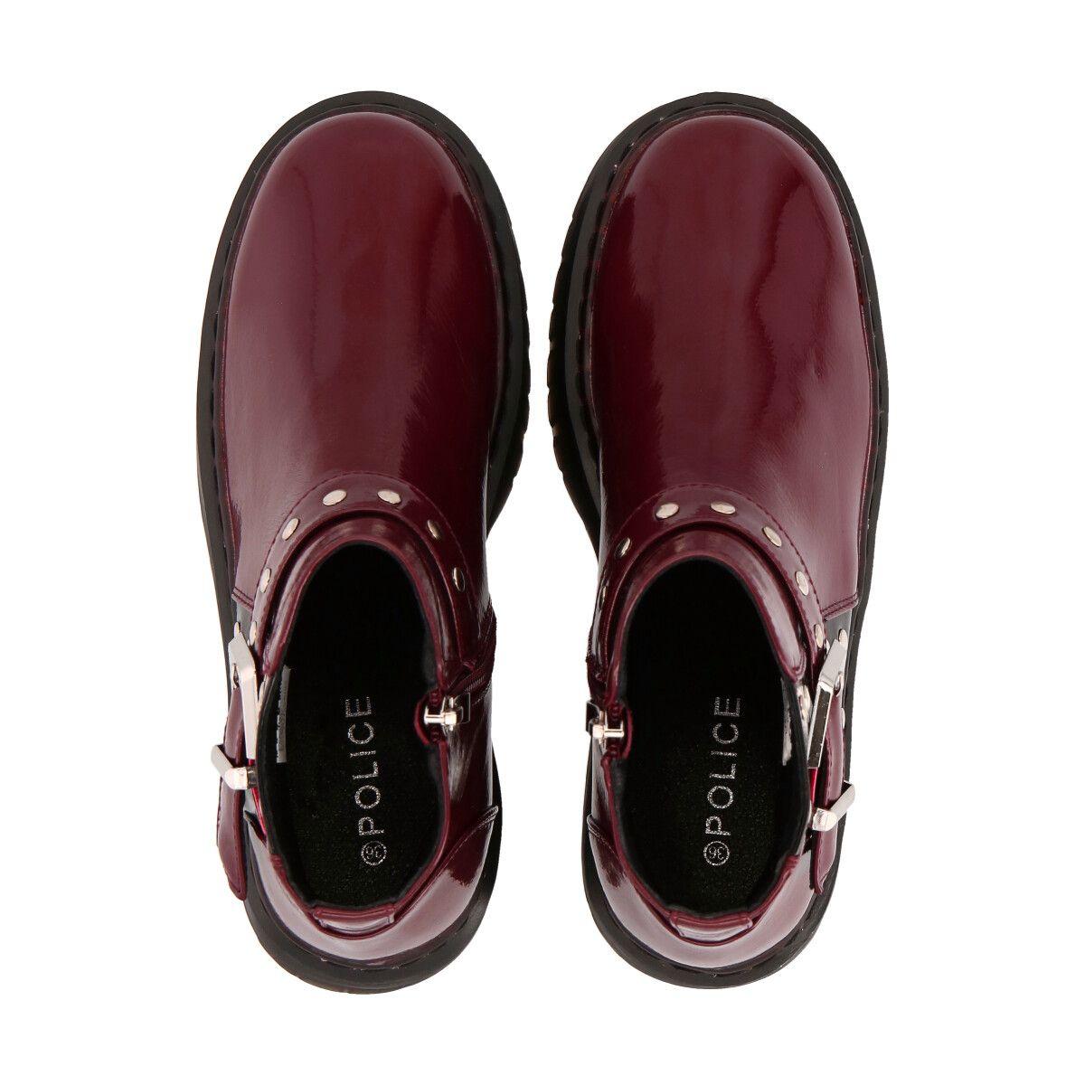 Botin Casual Mujer Burdeo Plataforma Rob 53 Police-2