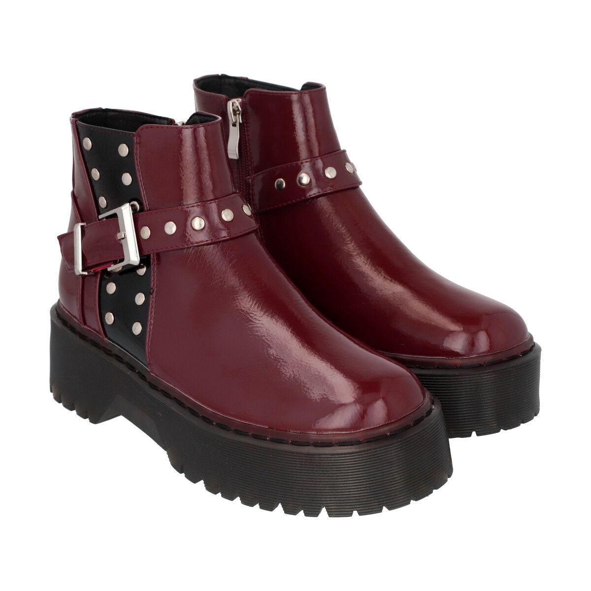 Botin Mujer Burdeo Rob 53 Police-1