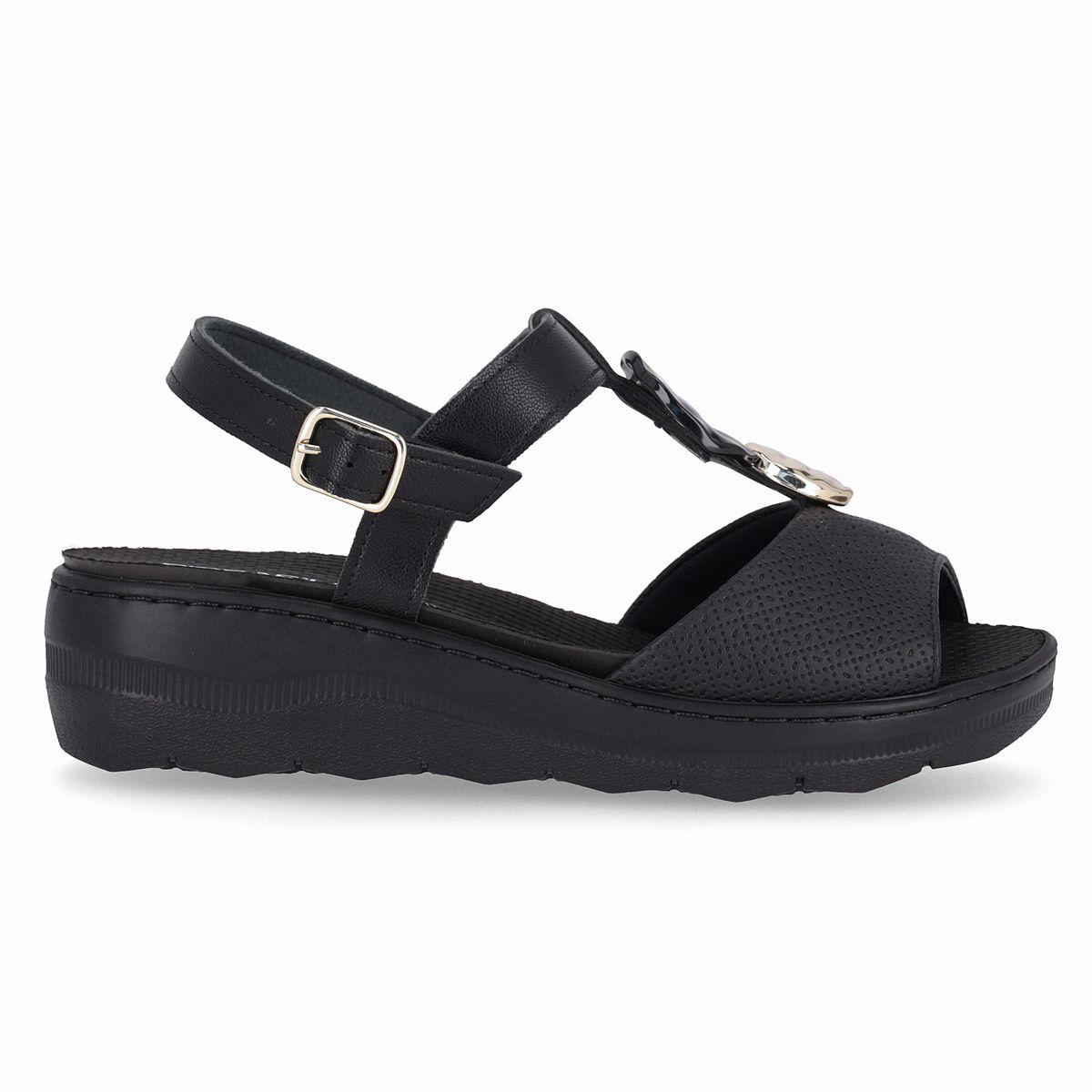 Sandalia Mujer Negro SPA Anabela 38  Piccadilly-0