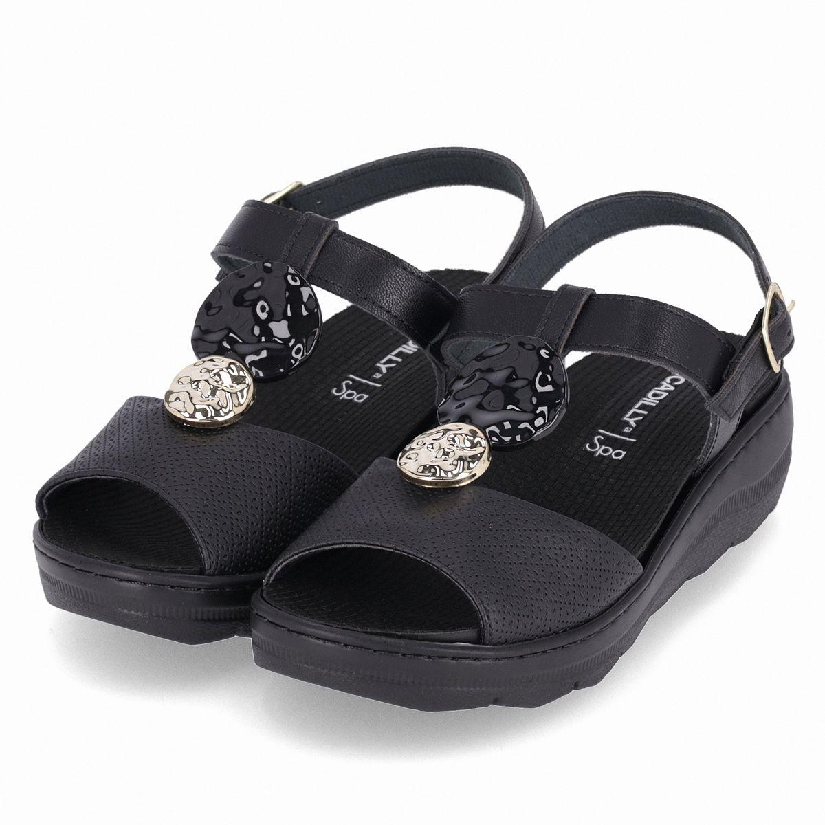 Sandalia Mujer Negro SPA Anabela 38  Piccadilly-3