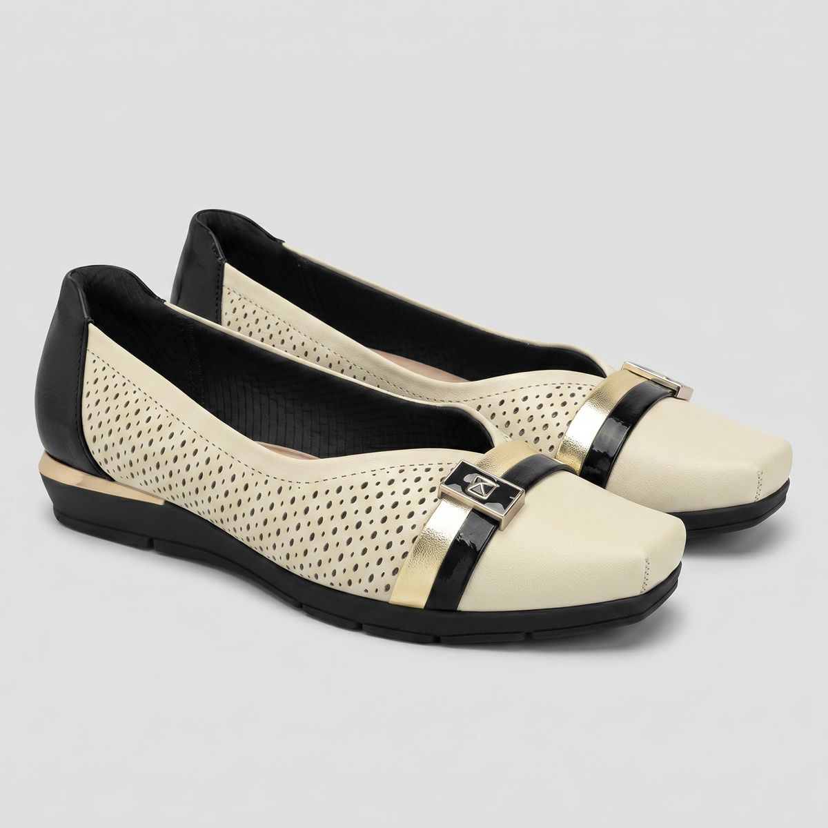 Zapato Mujer Crema/Negro Fernanda Piccadilly-2