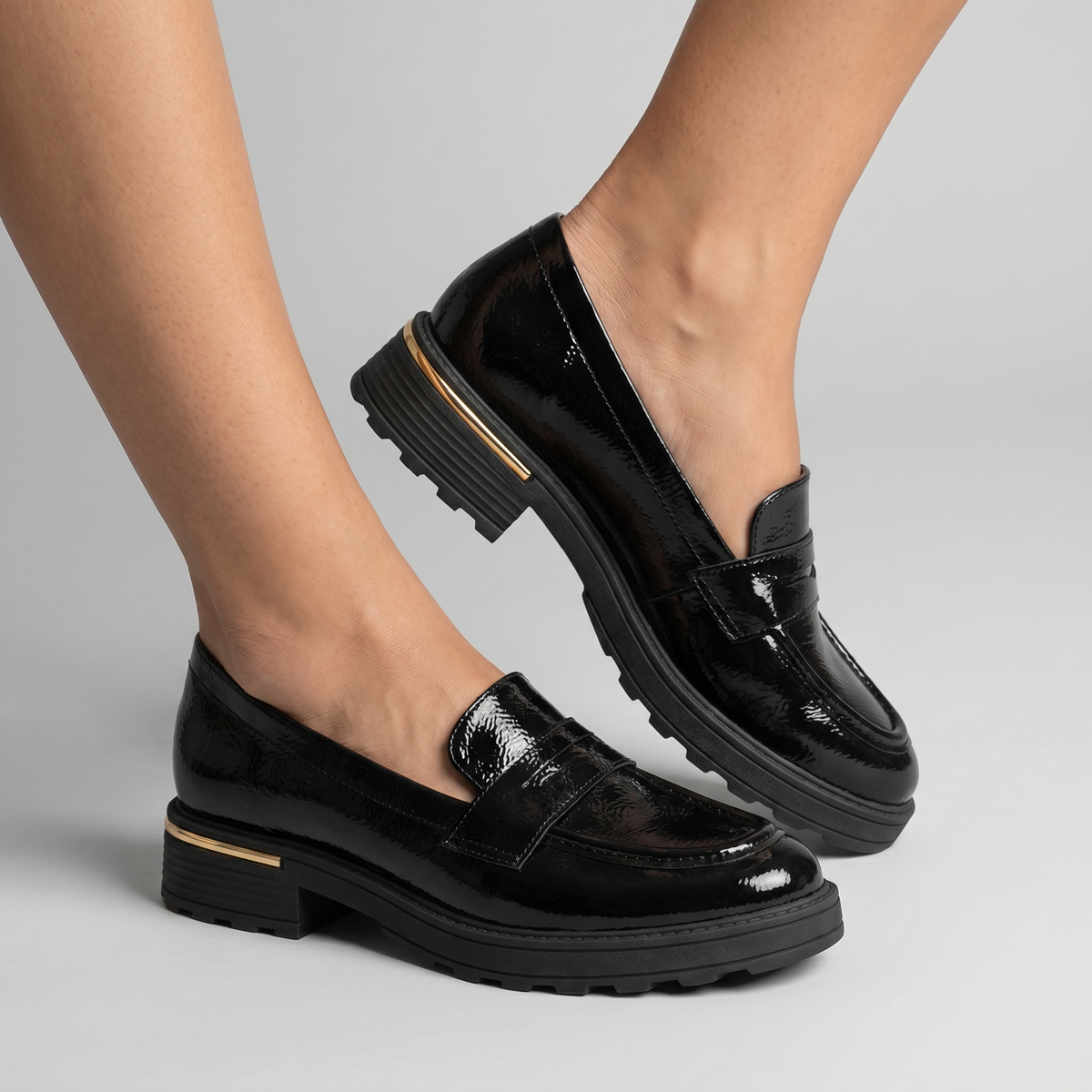 Mocasin Mujer Negro/Charol Gisa 75 Piccadilly-4