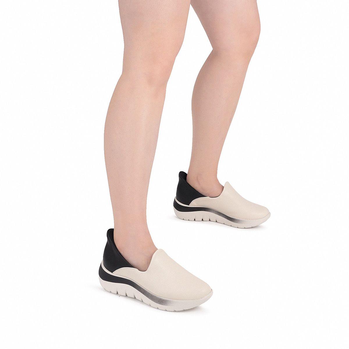 Zapatilla Urbana Mujer Fit Slip Negro/Hueso Piccadilly-3