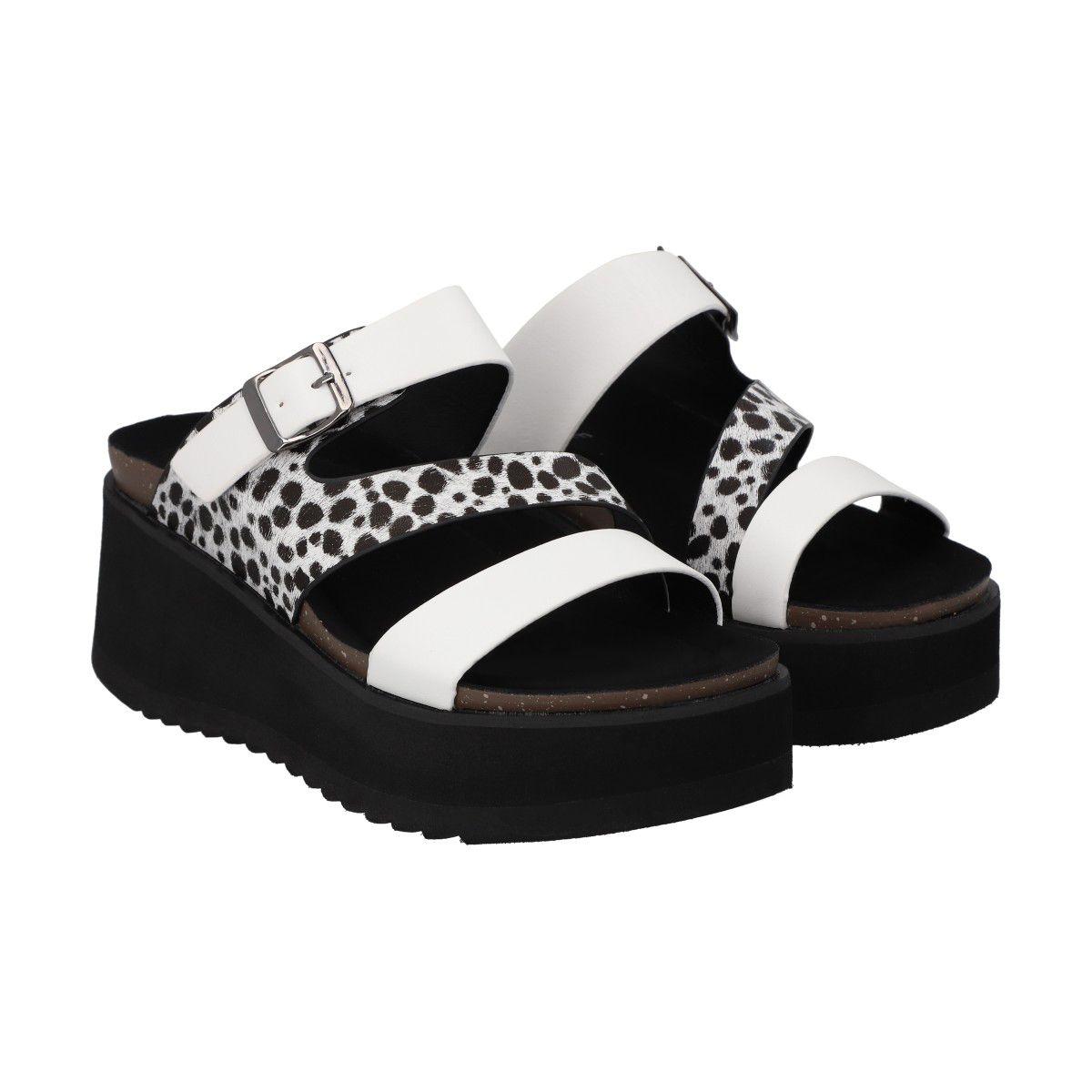 Sandalia Mujer Blanco/Print Constanza Police-4