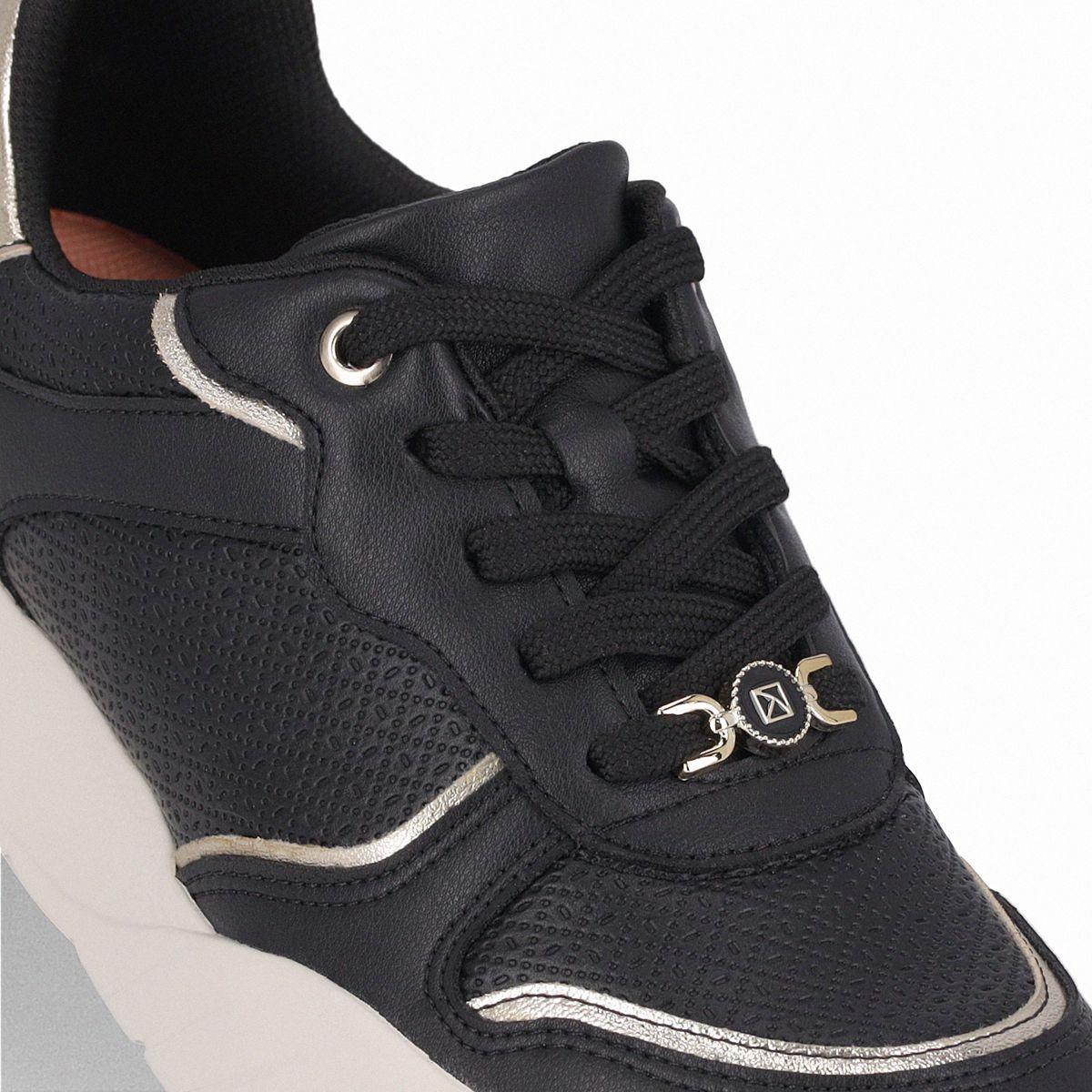 Zapatilla Mujer Negro/Dorado Fascitis Piccadilly-4