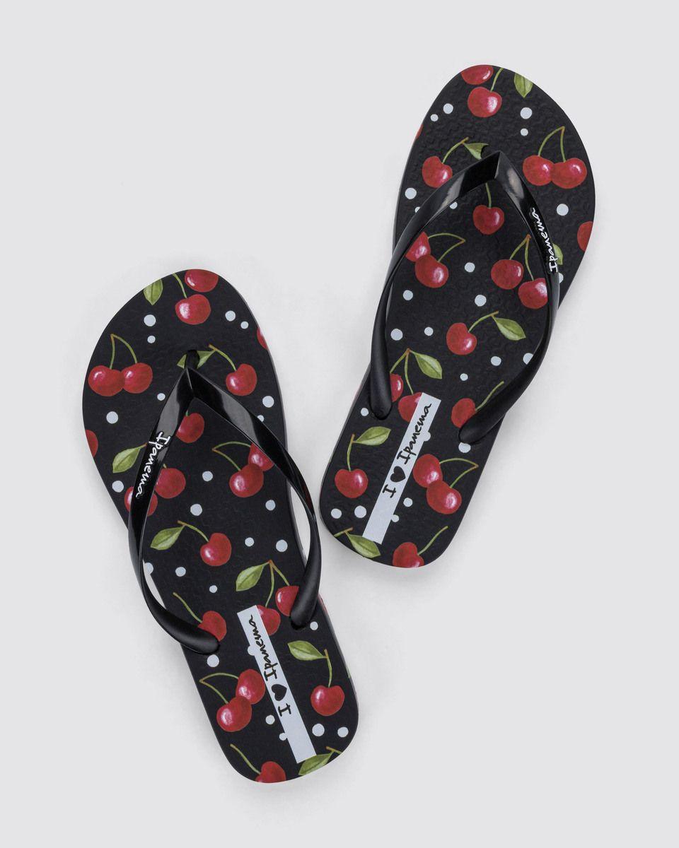 Sandalia Mujer Negro/RojoTrendy Print Ipanema-1