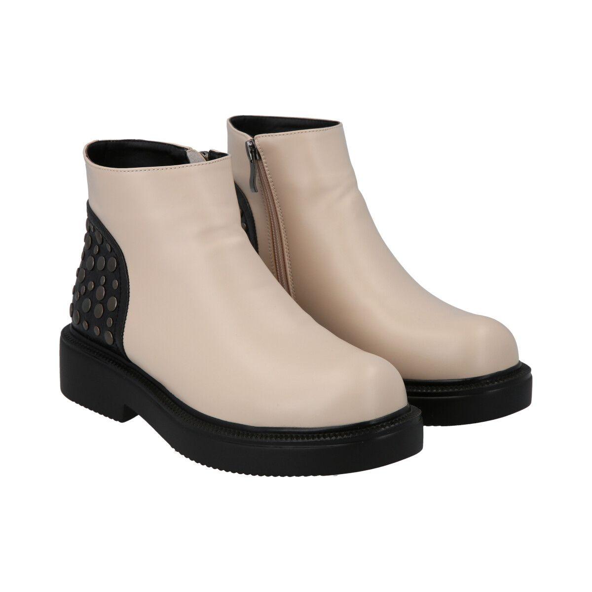 Botin Mujer Beige Galli Police-3