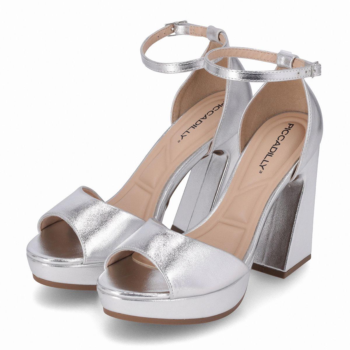 Sandalia Mujer Plateado Cristine Piccadilly-2