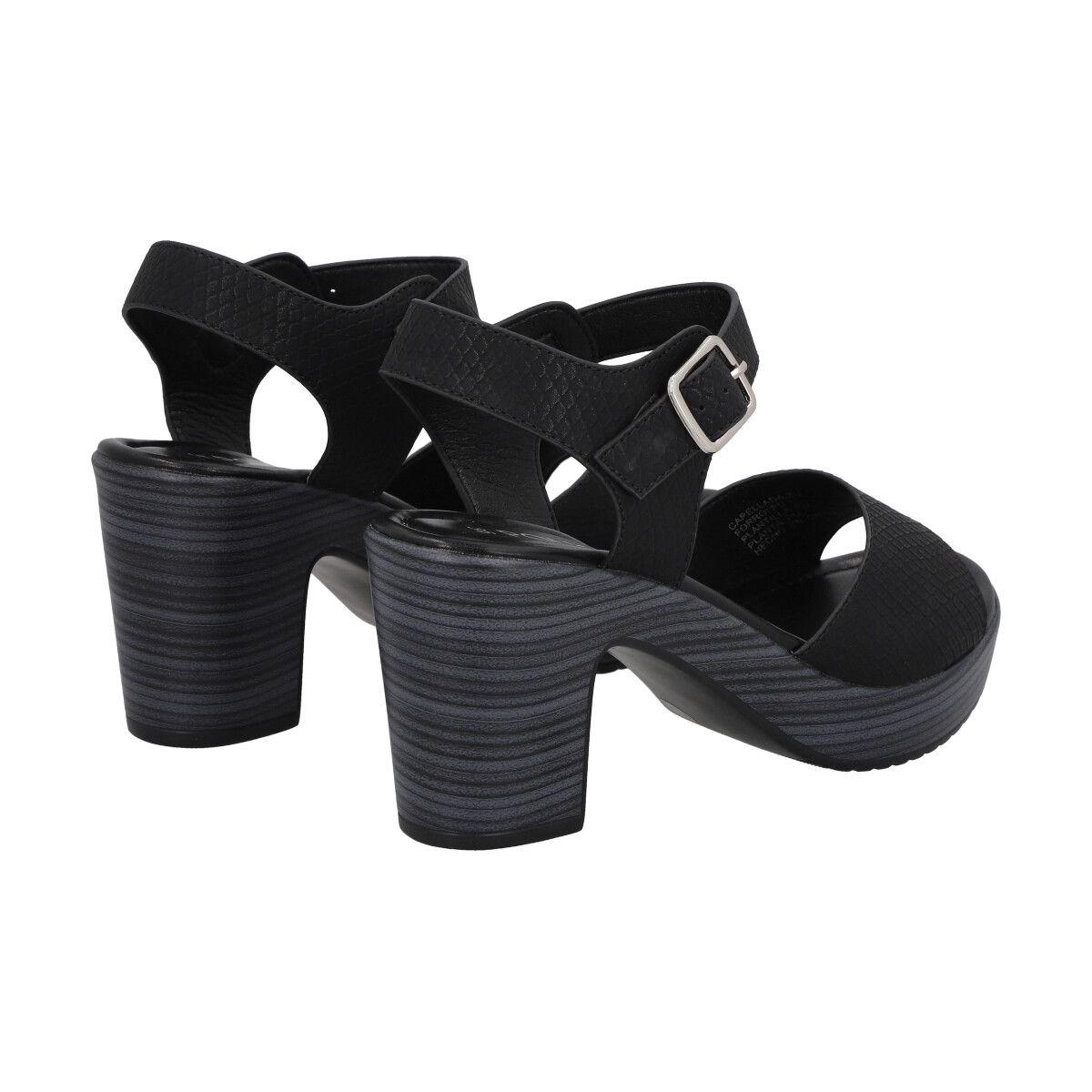 Sandalia  Mujer Negro Trini Police-3