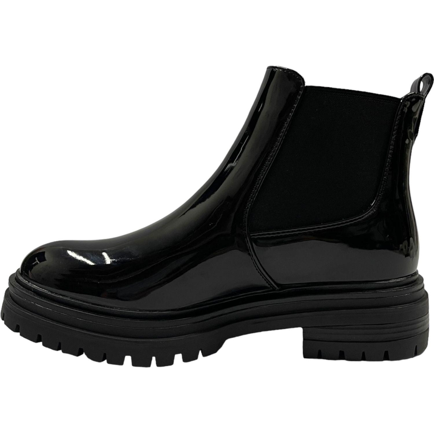 Botin  Casual Mujer Negro Charol Oporto Detogni-2
