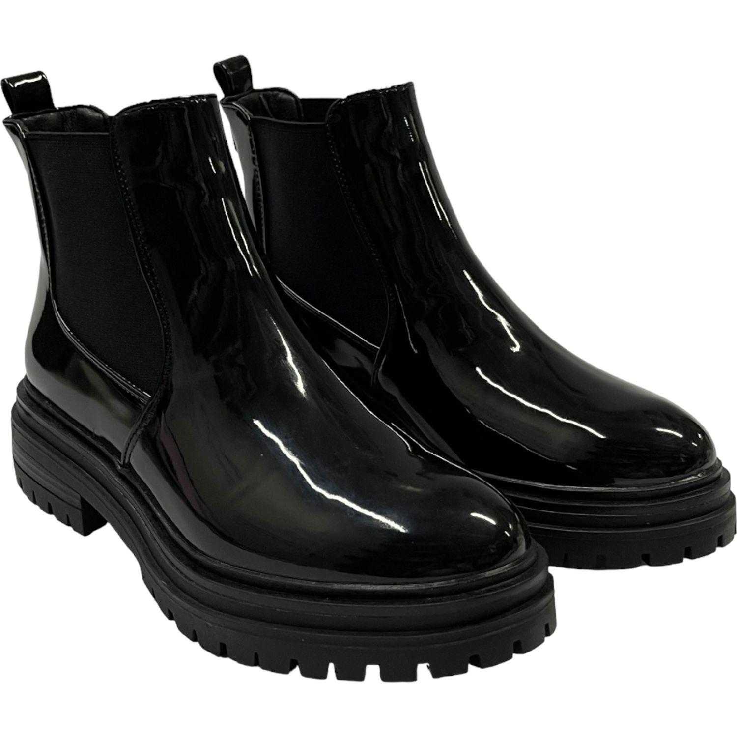 Botin  Casual Mujer Negro Charol Oporto Detogni-3