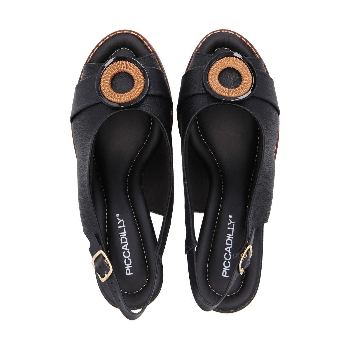 Sandalia Alicia Nude/Negro Piccadilly-1