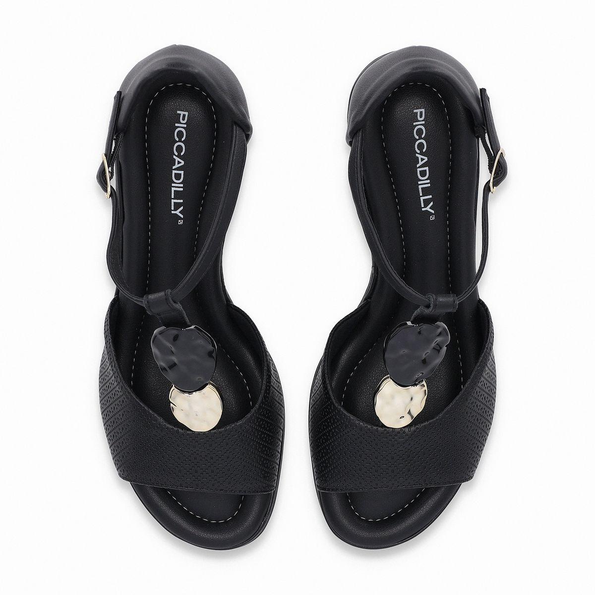 Sandalia Mujer Negro/Dorado Paola 516  Piccadilly-1