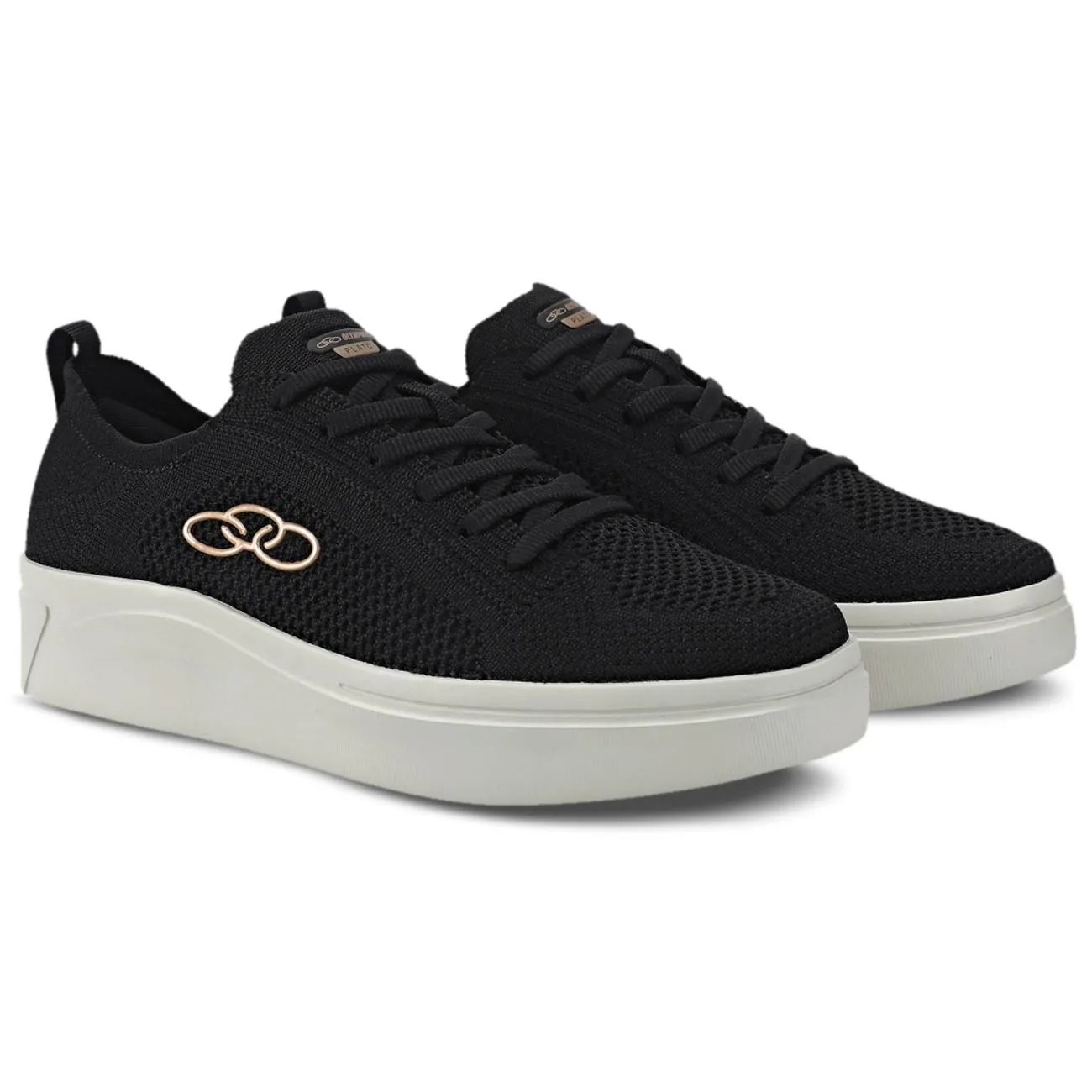 Zapatilla Mujer Plato Negro-1
