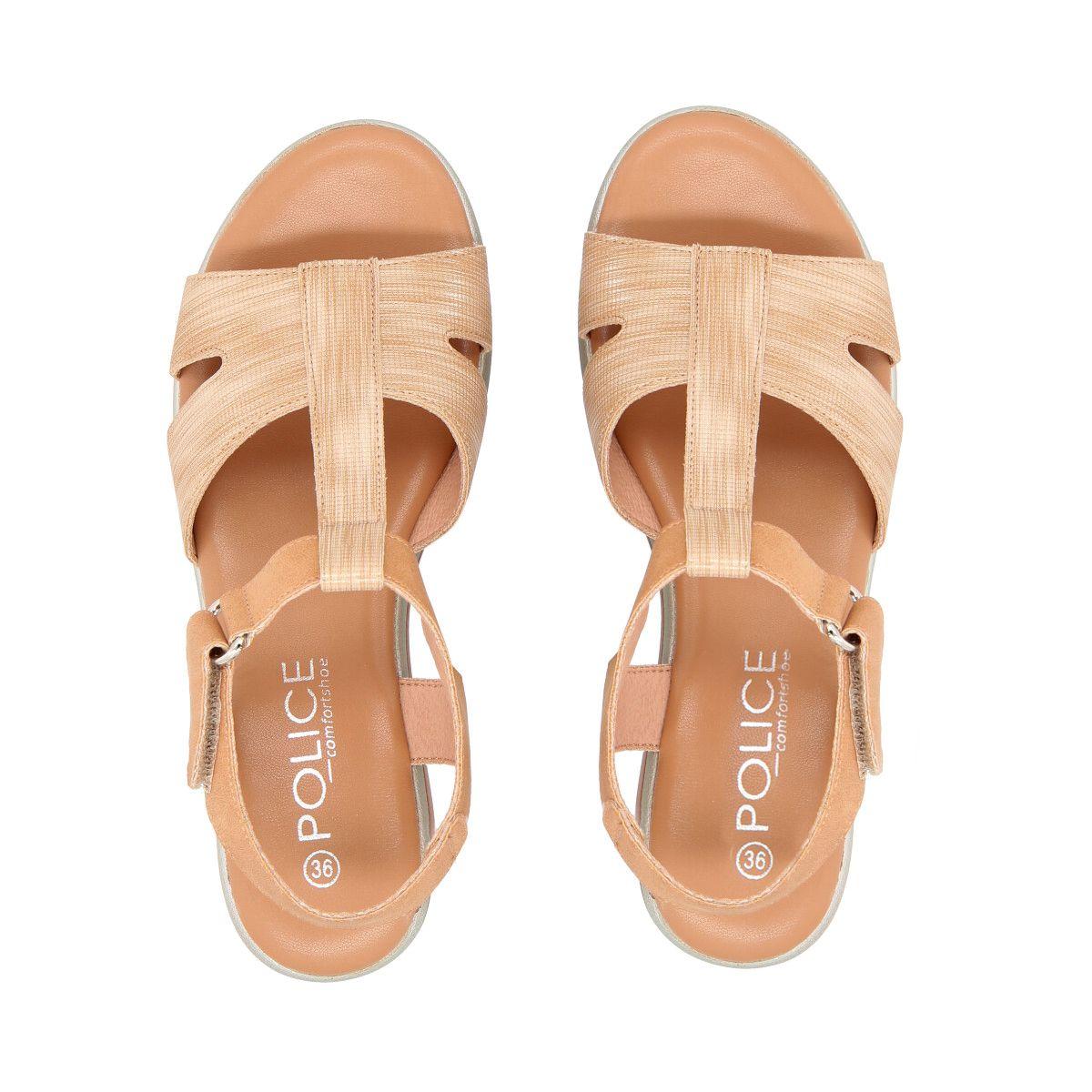 Sandalia Mujer Beige Shine Police-1