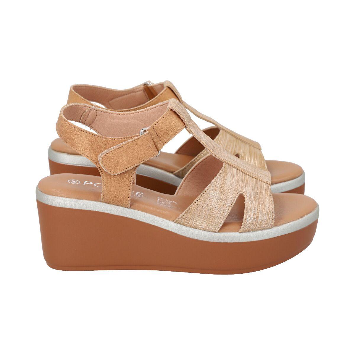 Sandalia Mujer Beige Shine Police-2