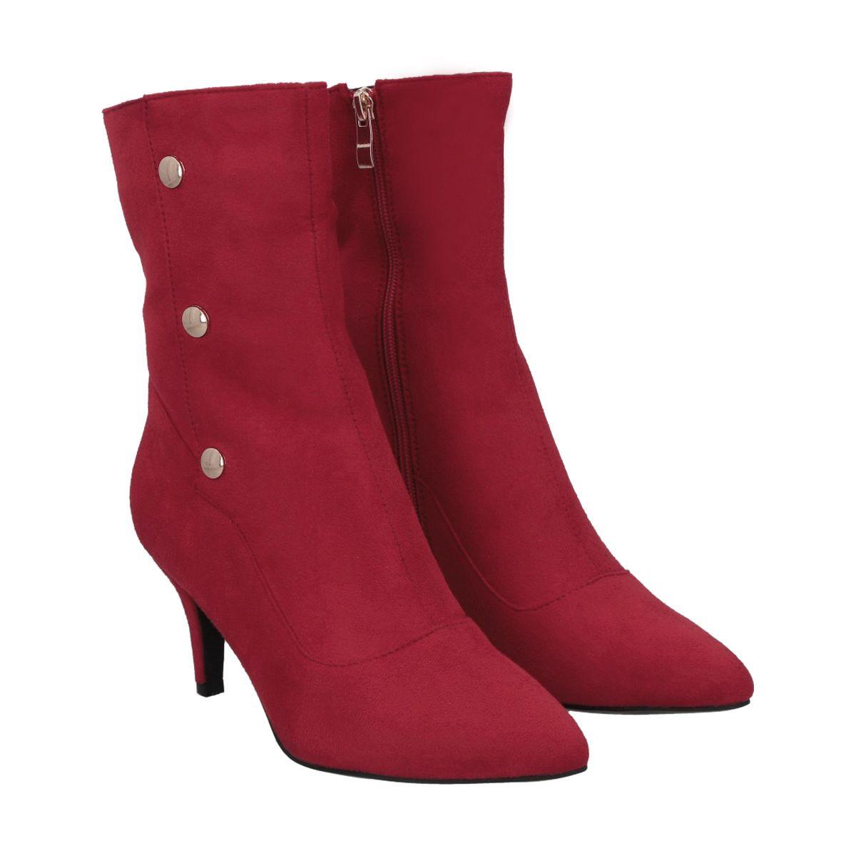 Botin Mujer Rojo Scarlett Police-0