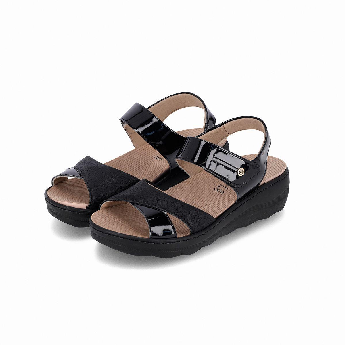 Sandalia SPA Anabela Negro Piccadilly-0