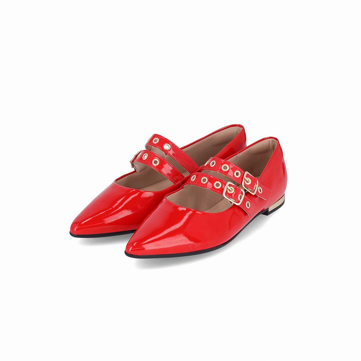 Zapato Mujer Rojo Ana/Hebilla Piccadilly-1