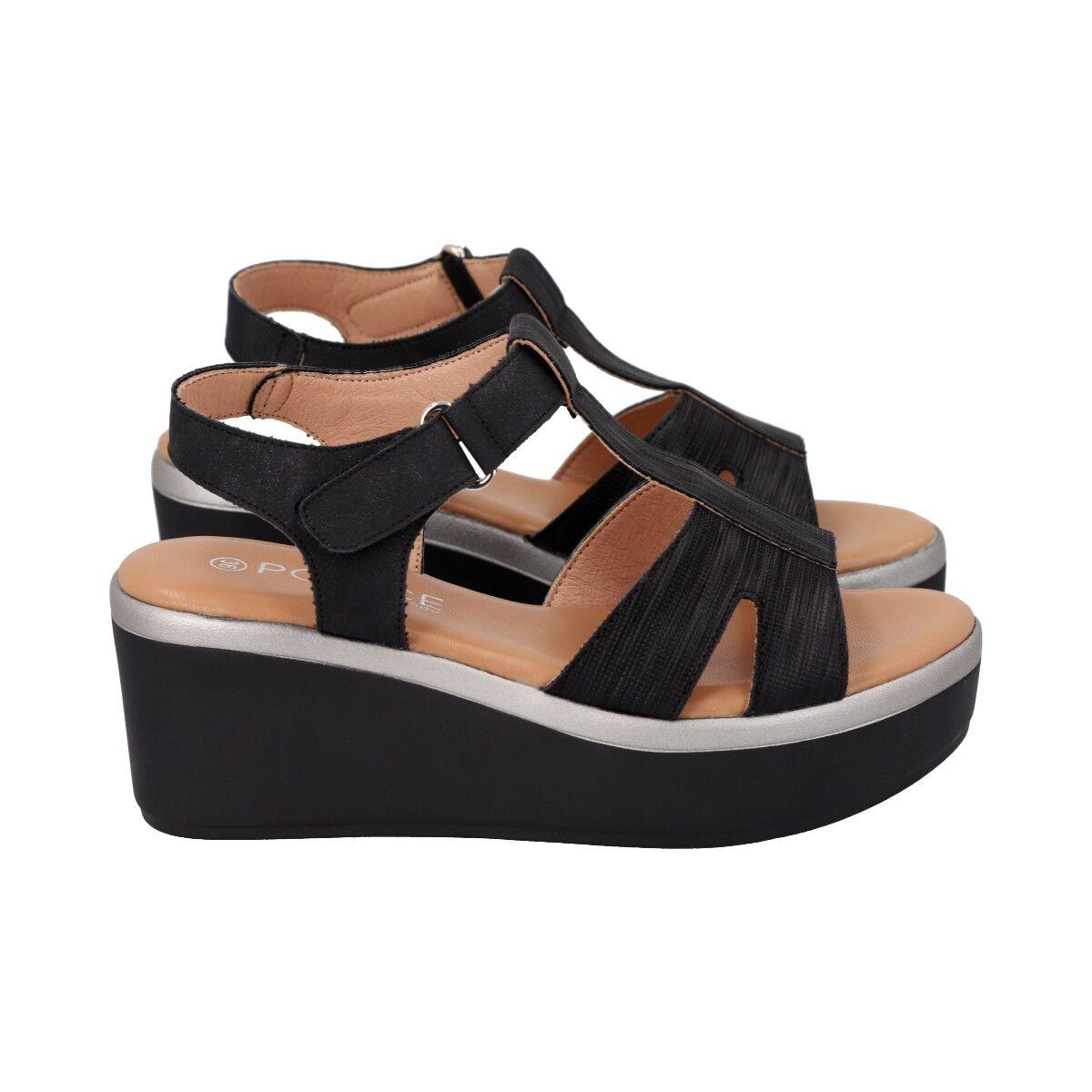 Sandalia Mujer Negro Shine Police-2