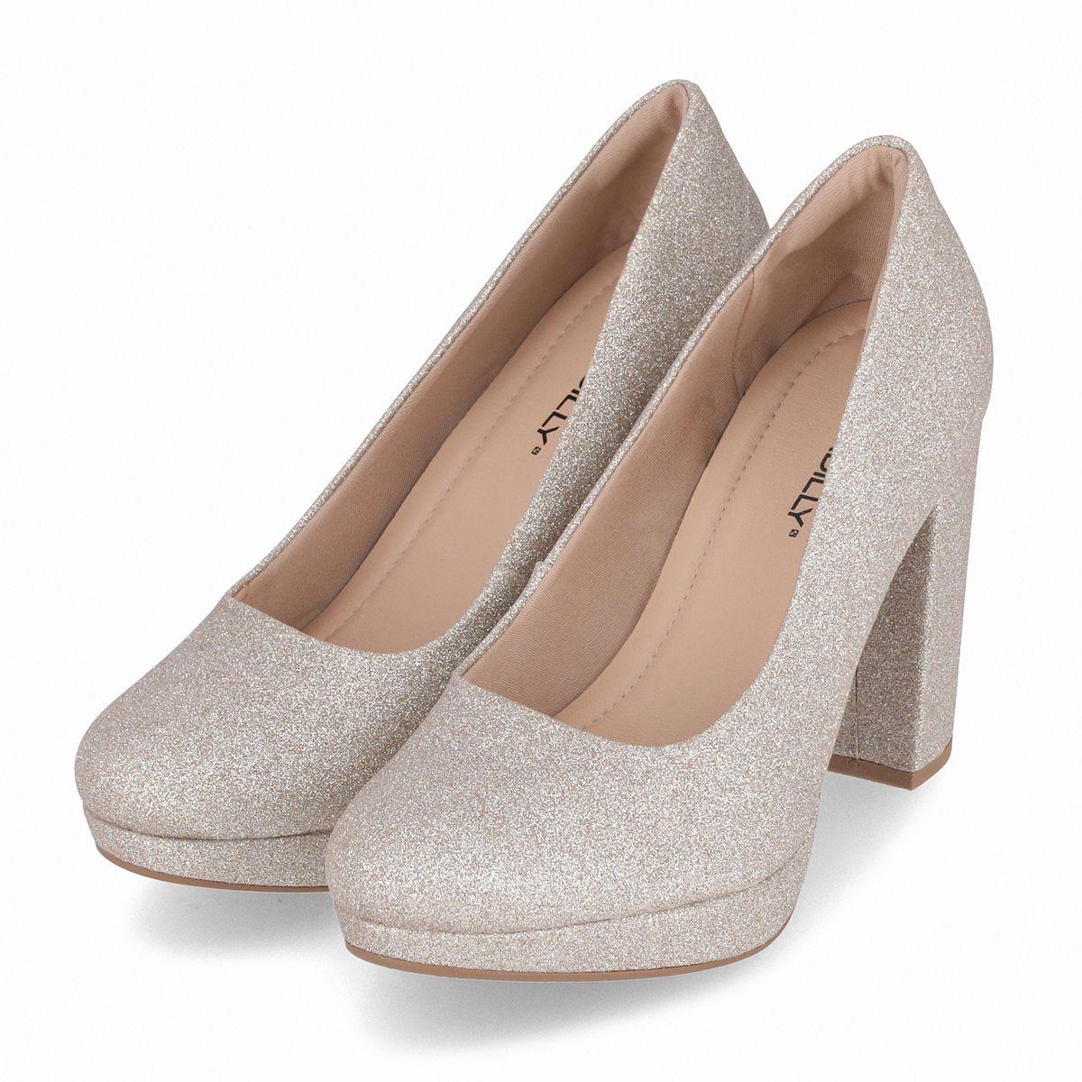 Zapato Mujer Champagne/Glitter Evelin Piccadilly-2