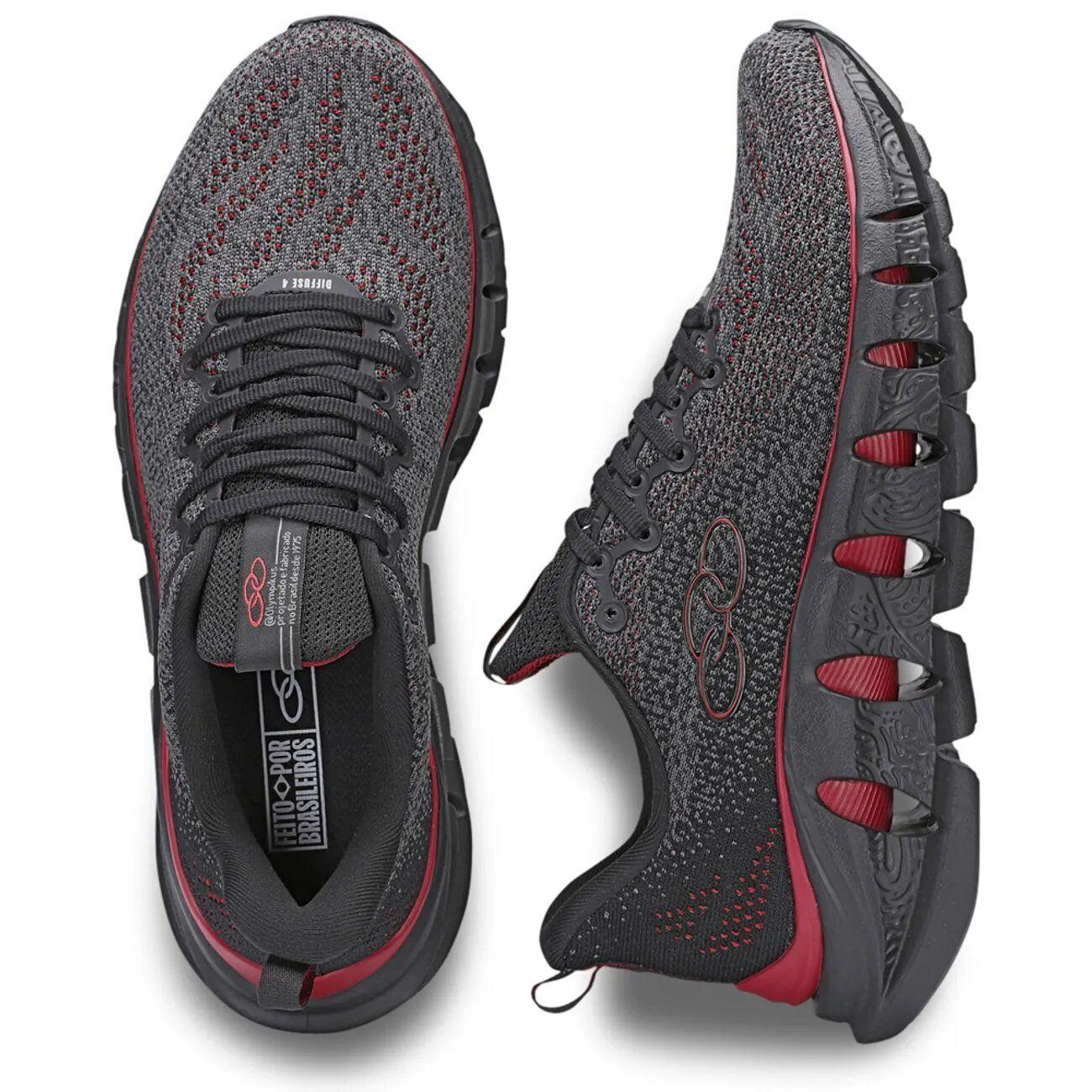Zapatilla Hombre Diffuse 4 Negro/Rojo Olympikus-2