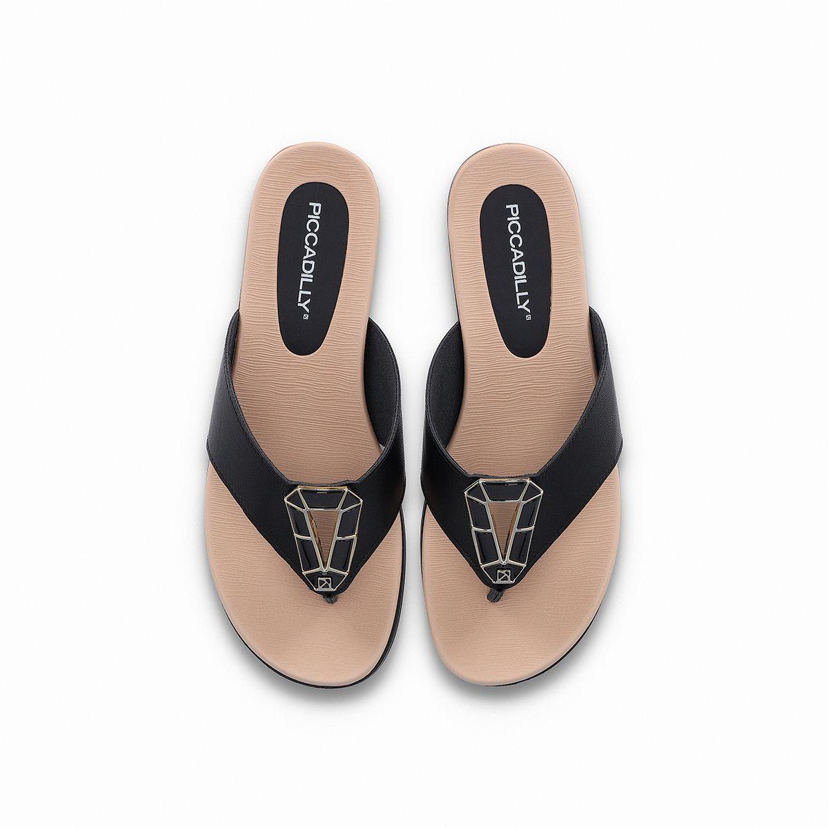 Sandalia Mujer Negro/Dorado Mari Piccadilly-2