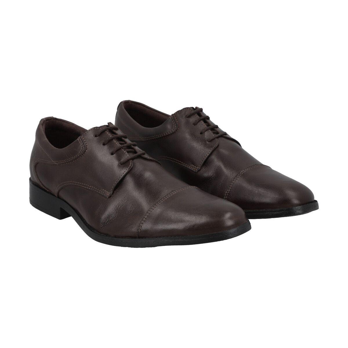 Zapato Formal Hombre Cuero Café 567 Perlatto-1