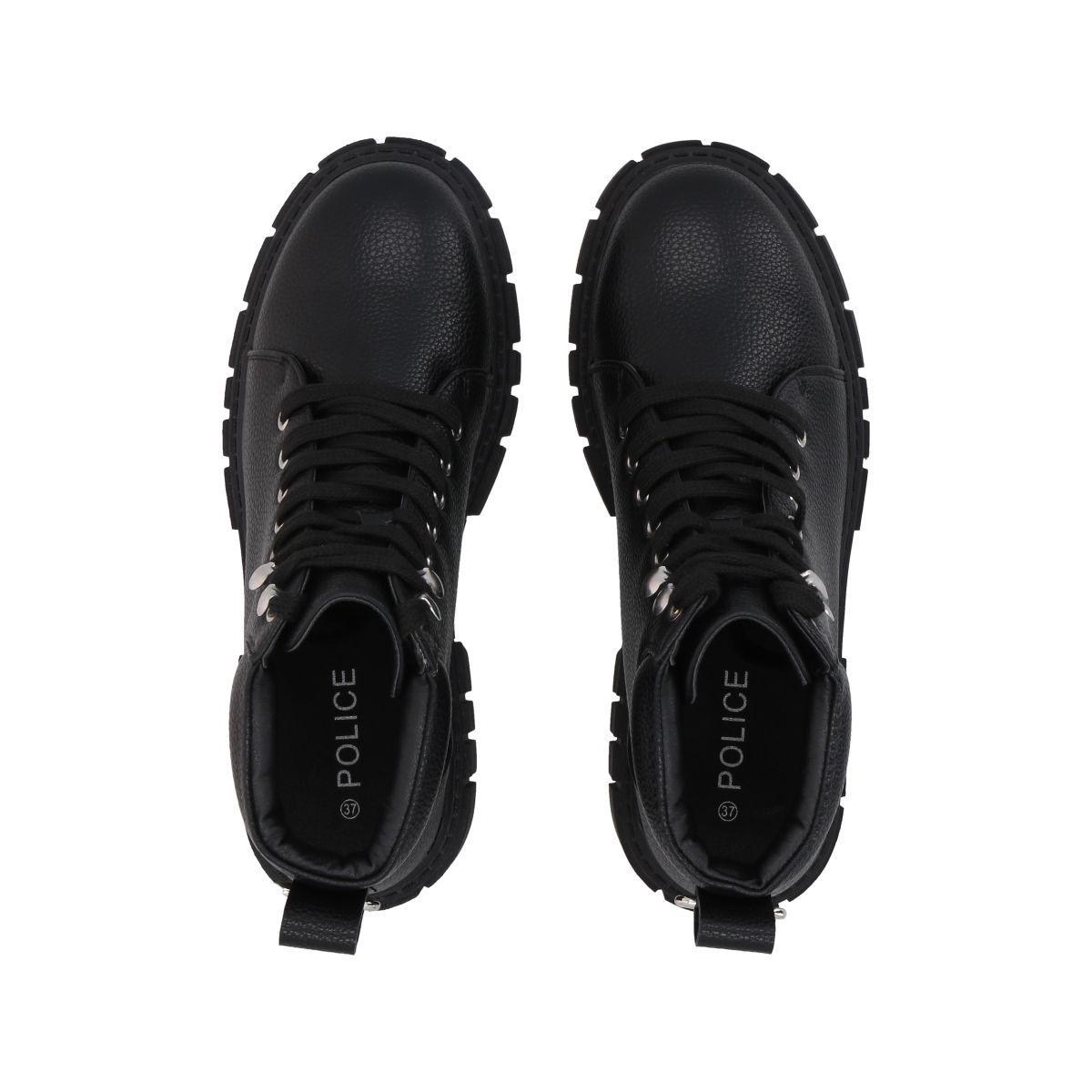 Botin Mujer Negro Rebel Police-1