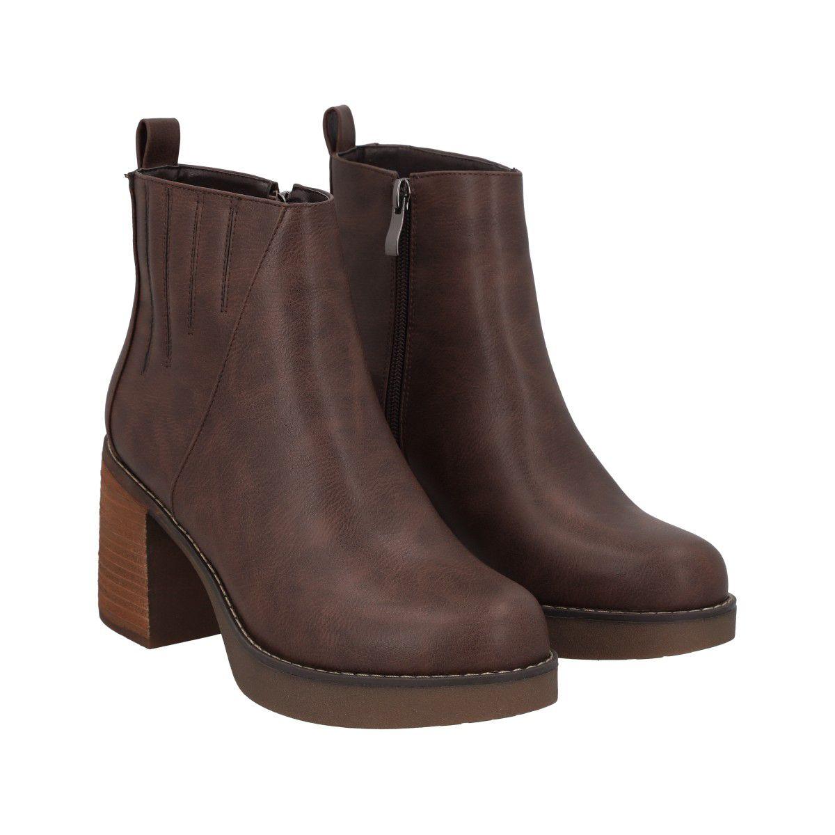 Botin Mujer Café Zaxy Police-0